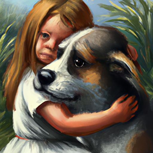 1. תמונה של ילד צעיר מחבק כלב, מראה את הקשר הרגשי העמוק שלהם