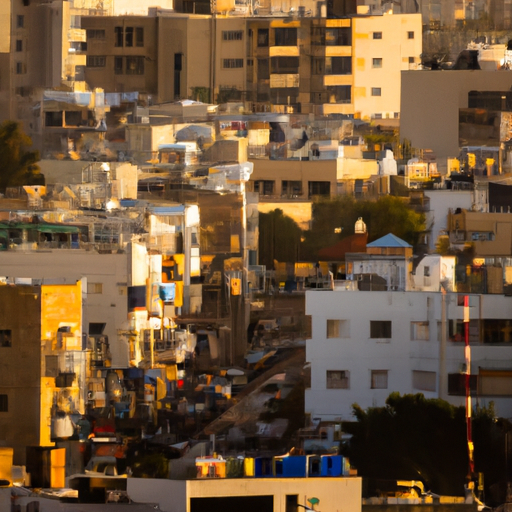 תמונה הלוכדת את חיי העיר התוססים באשדוד, עם שוק שוקק וארכיטקטורה מהממת.